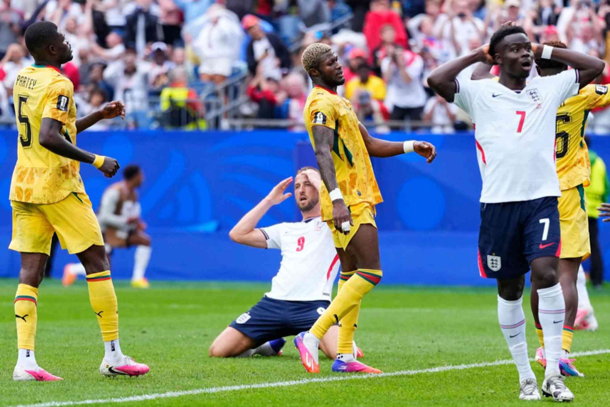 Inglaterra terminó el partido con 18 disparos, pero solo cuatro fueron a puerta.