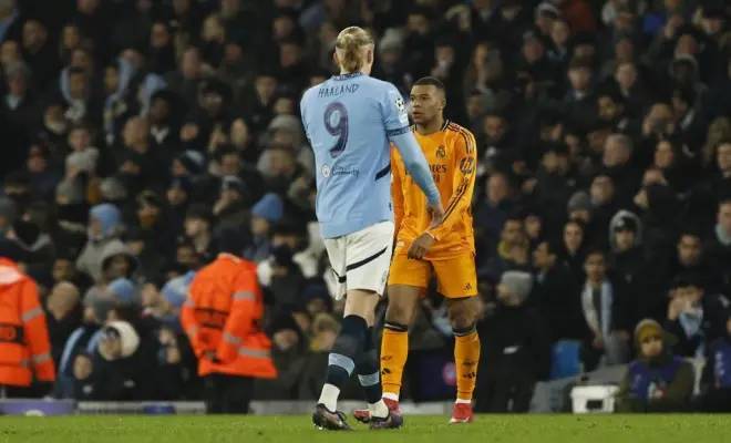 Haaland y Mbappé, en el City-Madrid de la temporada 24-25.