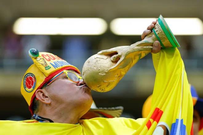 Aficionado de Colombia durante el Mundial