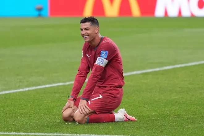 Cristiano Ronaldo, en el partido ante Uzbekistán, donde hizo doblete.